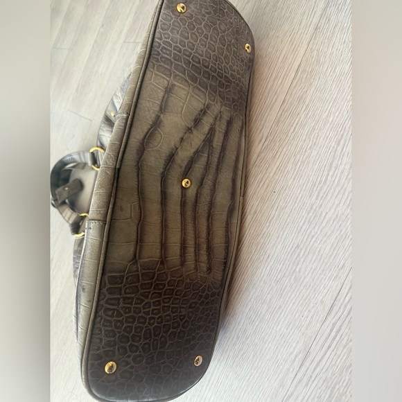 YSL Muse Embrossed Croc Suede With Leather Large Handbag - Picture 2 of 12